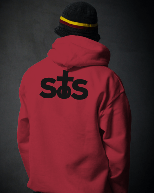 SOS Back Piece Hoodie (Red & Black)