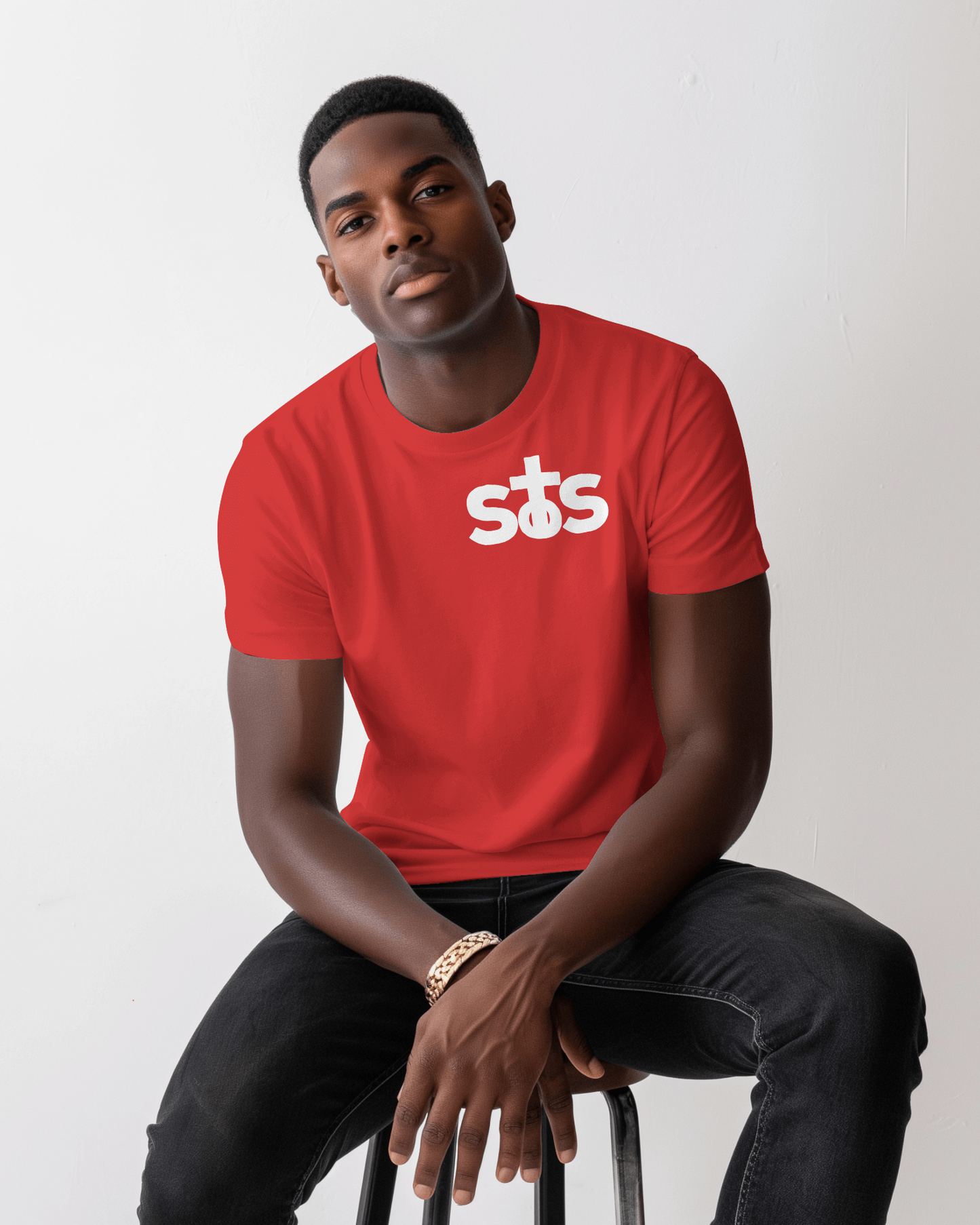 SOS Chest Piece Tee (Red)